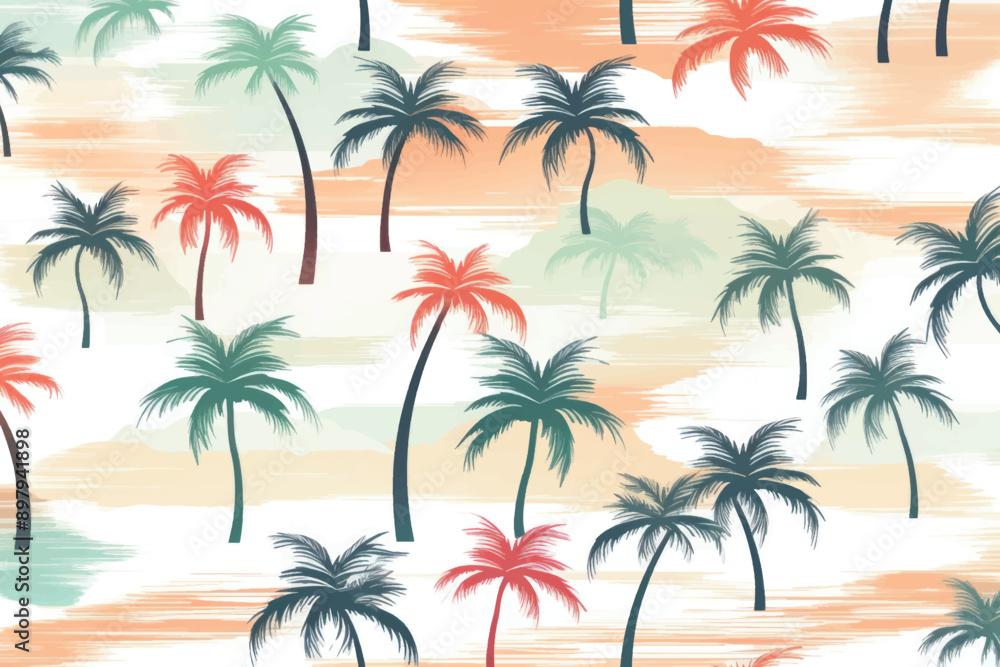 Obraz premium Tropical palm tree pattern