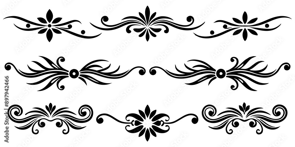Stylish Decorative Divider Element Bundle Collection for Web and Print Stylish Decorative Divider Element Bundle Collection for Web and Print