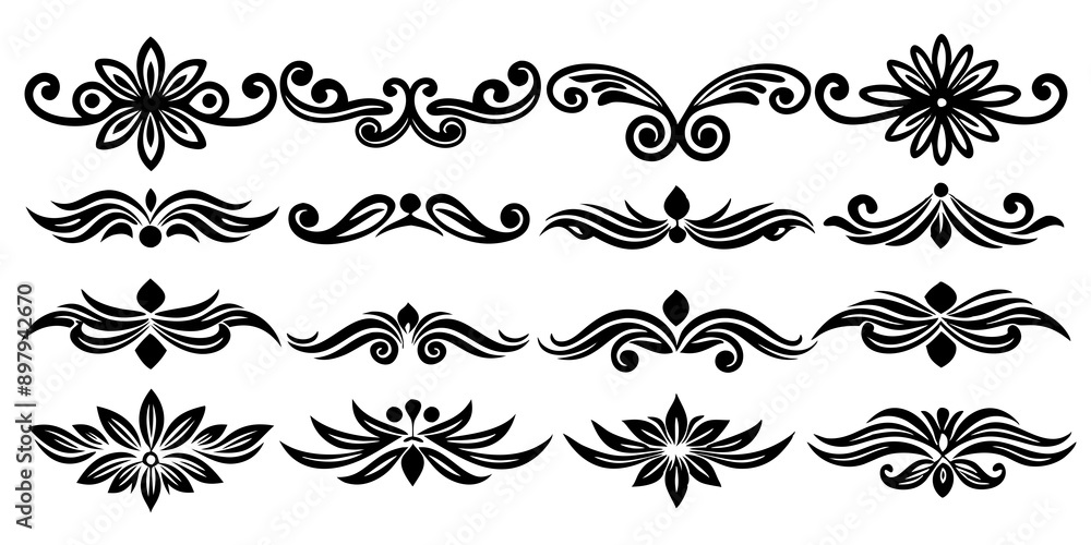 Stylish Decorative Divider Element Bundle Collection for Web and Print Stylish Decorative Divider Element Bundle Collection for Web and Print