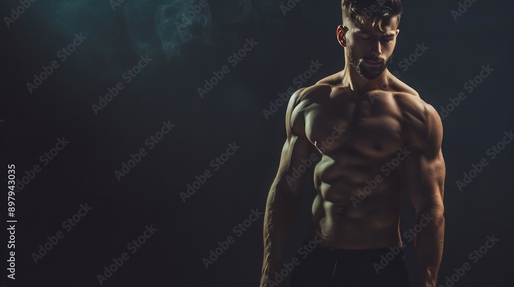 Obraz premium Portrait of a handsome, strong and muscular man
