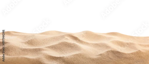 Obraz beach sand on white isolated background, front view