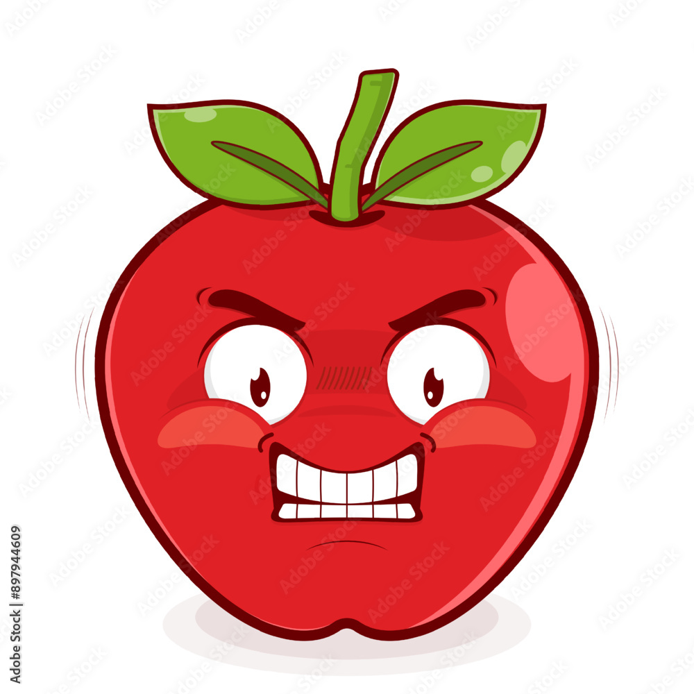 apple angry face cartoon cute apple angry face cartoon cute