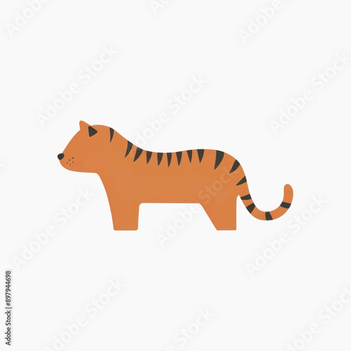 Simple cartoon tiger illustration