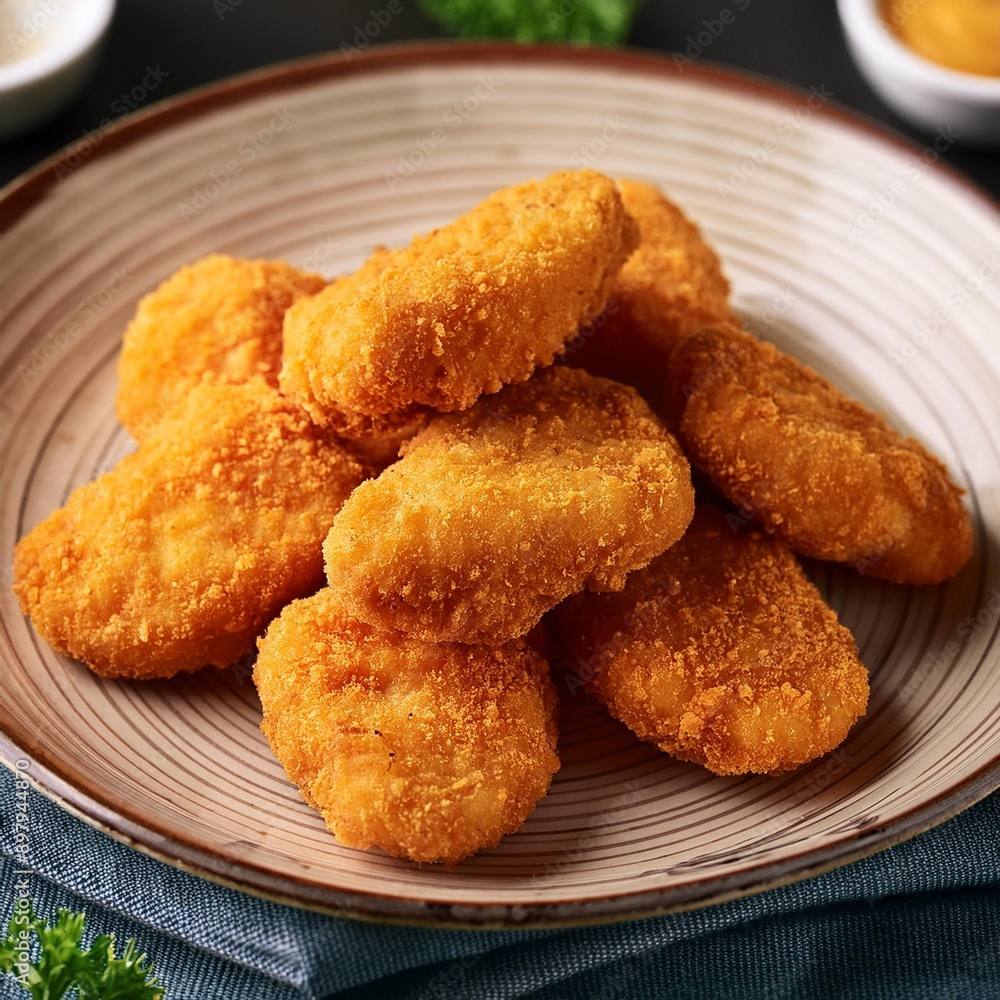 Spicy fried crispy chicken nuggets Spicy fried crispy chicken nuggets