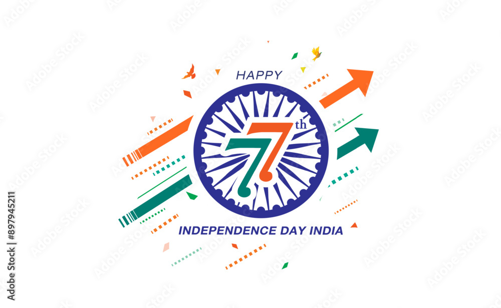 Greeting for independence day of India. Growth concept of independent India. Greeting for independence day of India. Growth concept of independent India.