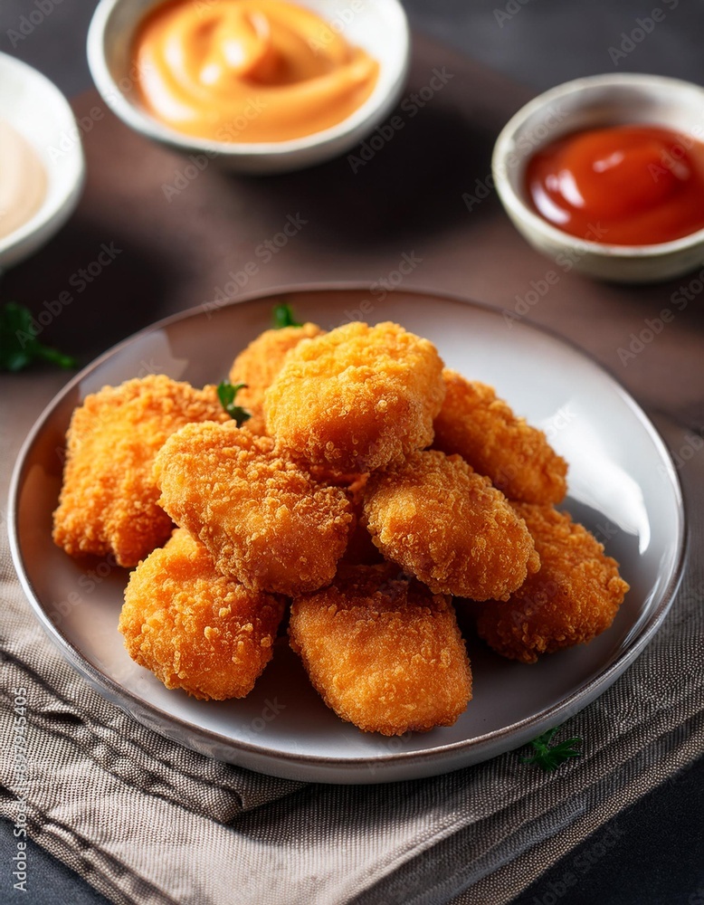 Spicy fried crispy chicken nuggets Spicy fried crispy chicken nuggets