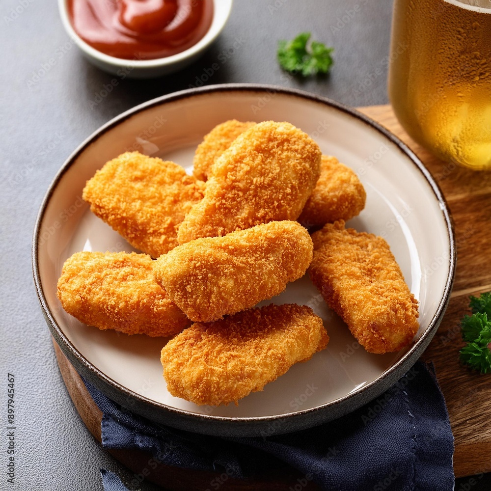 Spicy fried crispy chicken nuggets Spicy fried crispy chicken nuggets