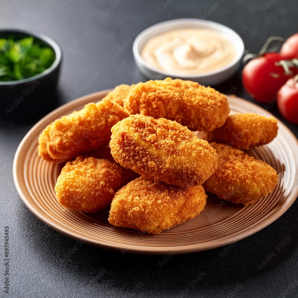 Spicy fried crispy chicken nuggets Spicy fried crispy chicken nuggets