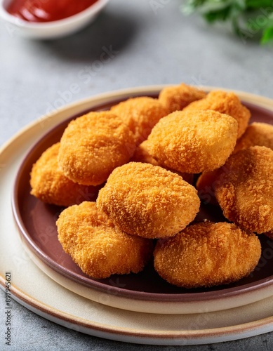 Spicy fried crispy chicken nuggets