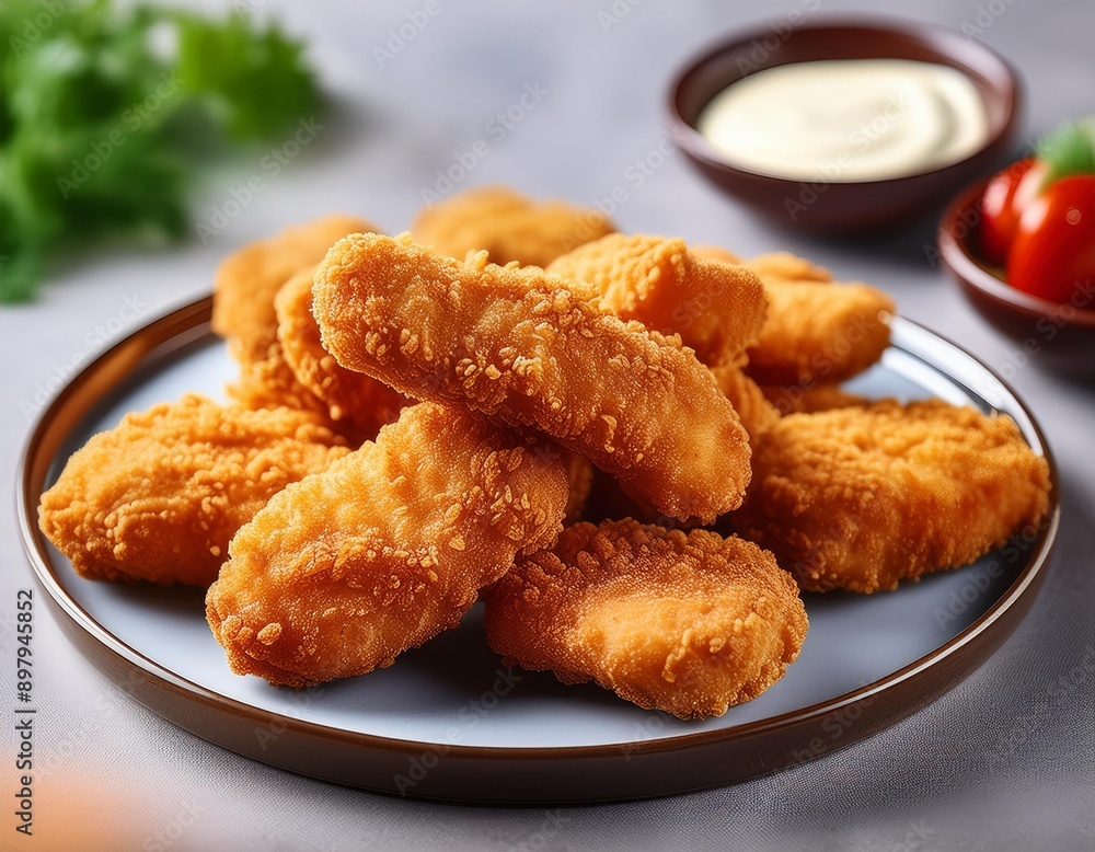 Spicy fried crispy chicken nuggets Spicy fried crispy chicken nuggets