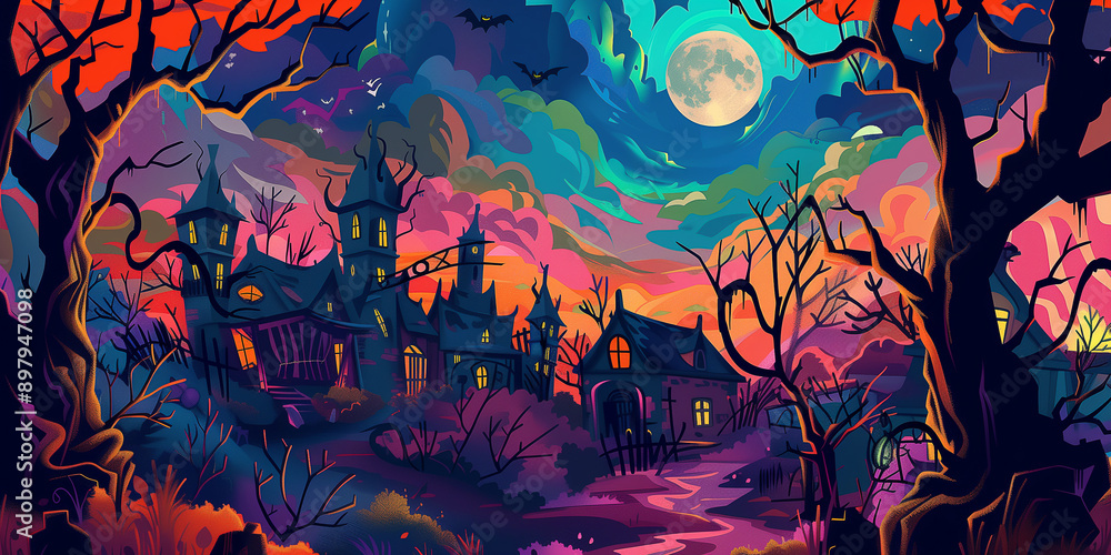 Halloween Motiv als Postkarte Einladungskarte oder Hintergrund Halloween Motiv als Postkarte Einladungskarte oder Hintergrund