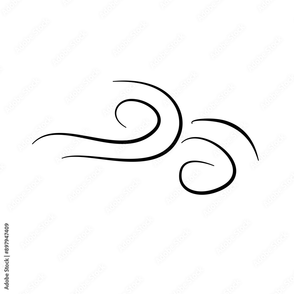 Hand drawn doodle wind motion, air blow, swirl elements. Sketch drawn air blow motion, smoke flow art, abstract line. Hand drawn doodle wind motion, air blow, swirl elements. Sketch drawn air blow motion, smoke flow art, abstract line.