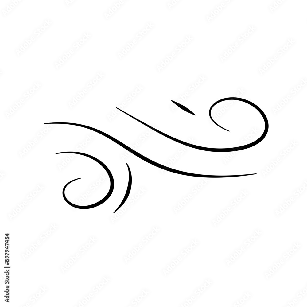 Hand drawn doodle wind motion, air blow, swirl elements. Sketch drawn air blow motion, smoke flow art, abstract line. Hand drawn doodle wind motion, air blow, swirl elements. Sketch drawn air blow motion, smoke flow art, abstract line.