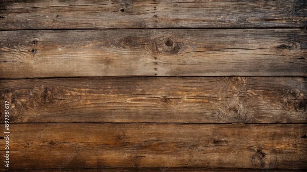 Naklejka premium Vintage wooden board featuring intricate grain patterns and aged imperfections, creating a moody atmosphere ideal for rustic themes.