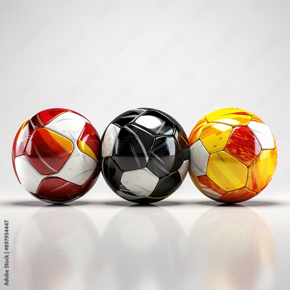 soccer ball in a row soccer ball in a row