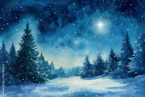 Wallpaper Mural A digital illustration of snow falling in the sky Torontodigital.ca