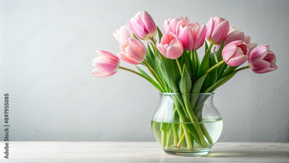 Delicate pink tulips in a beautiful minimalist vase arrangement, soft focus, isolated on transparent background, perfect for elegant floral design and decoration. Delicate pink tulips in a beautiful minimalist vase arrangement, soft focus, isolated on transparent background, perfect for elegant floral design and decoration.