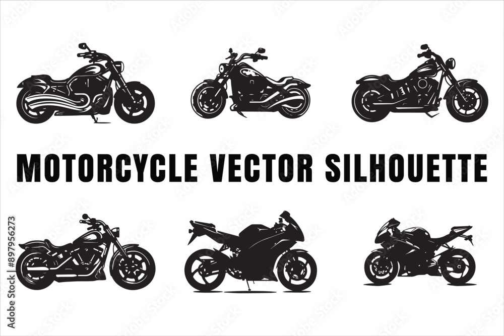 Obraz premium Motorcycle silhouette vector 