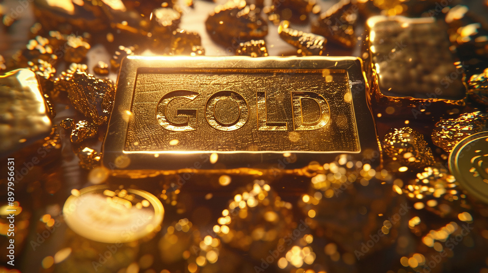 A gleaming gold bar radiates luxury and prosperity, symbolizing financial security. Its polished surface reflects opulence and high monetary value, making it a treasured asset. A gleaming gold bar radiates luxury and prosperity, symbolizing financial security. Its polished surface reflects opulence and high monetary value, making it a treasured asset.