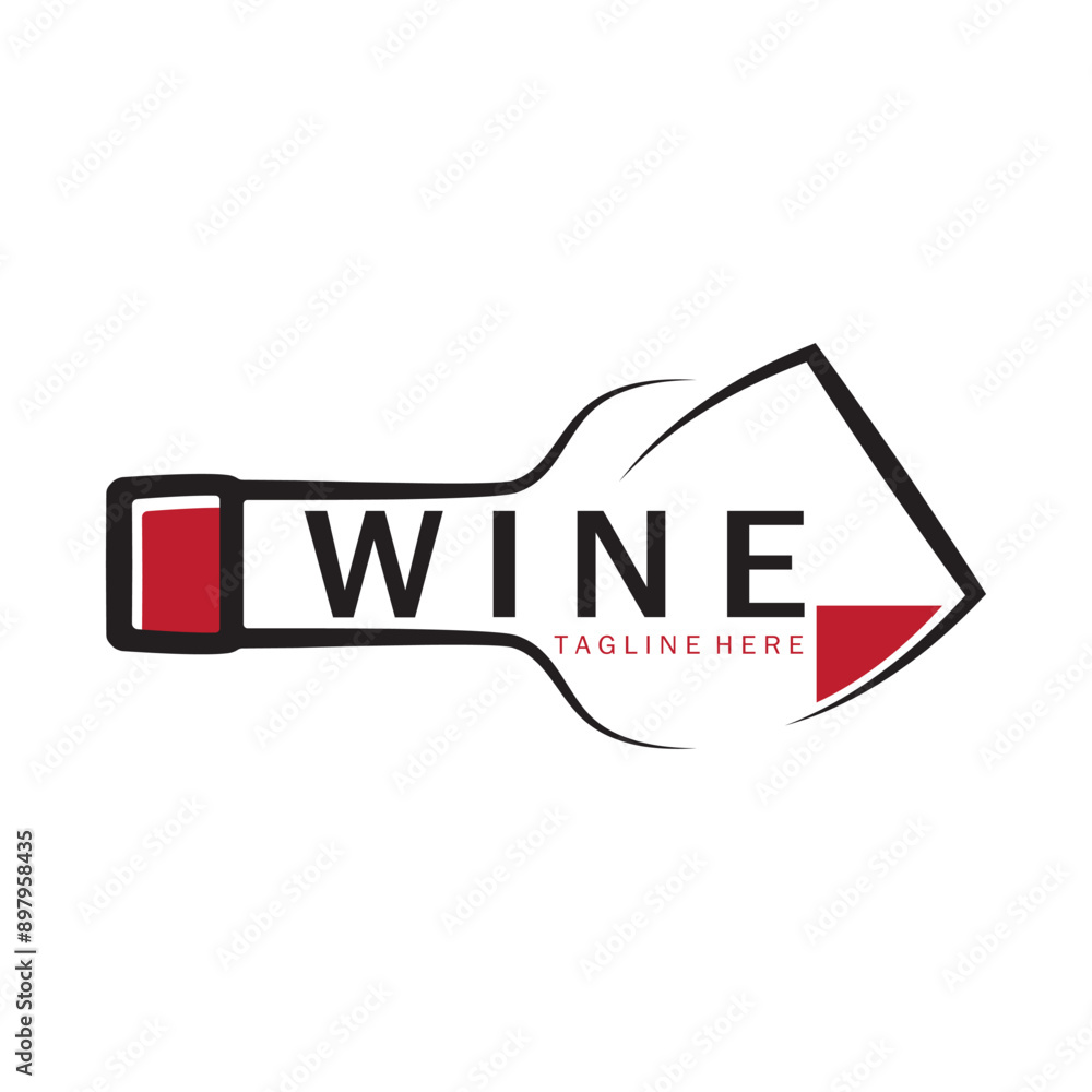 Obraz premium Wine logo with wine glasses and bottles.for night clubs,bars,cafe and wine shops.