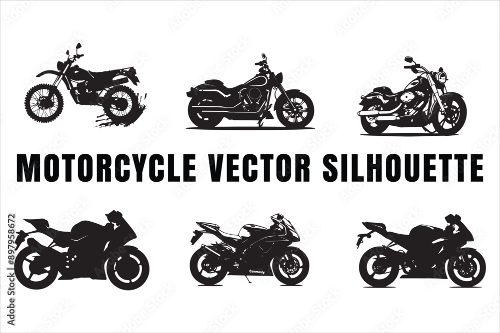 Obraz premium Motorcycle silhouette vector 
