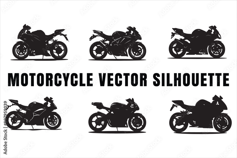 Obraz premium Motorcycle silhouette vector 
