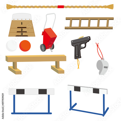 運動会で使う道具のイラストセット