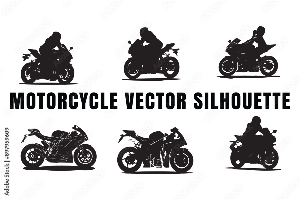 Obraz premium Motorcycle silhouette vector 