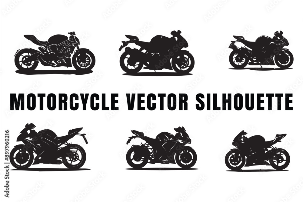 Obraz premium Motorcycle silhouette vector 