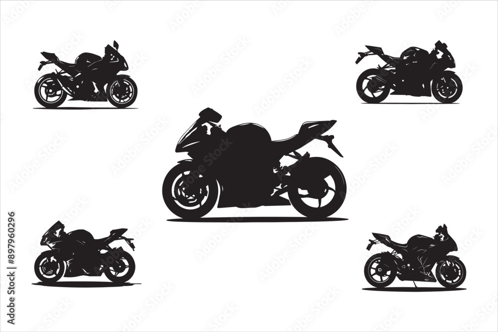 Motorcycle silhouette vector 