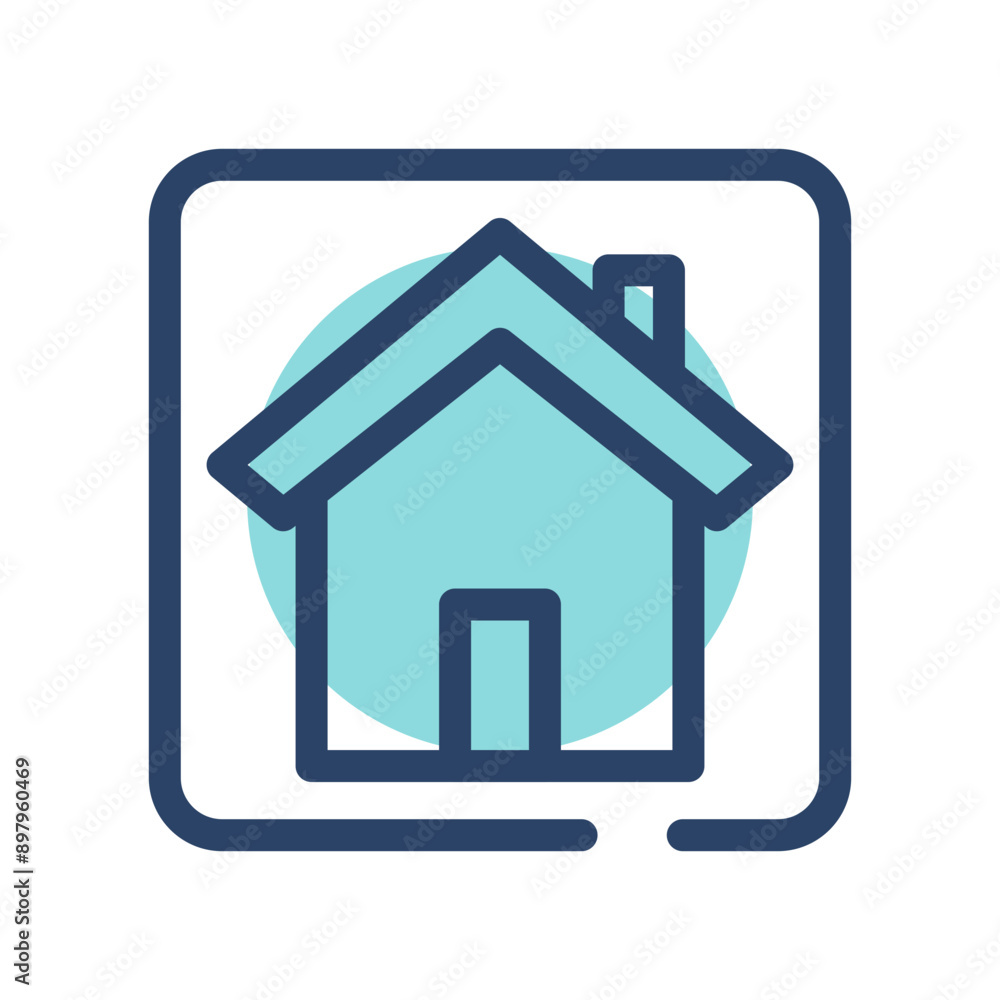 Home Icon with Rectangle Border Home Icon with Rectangle Border