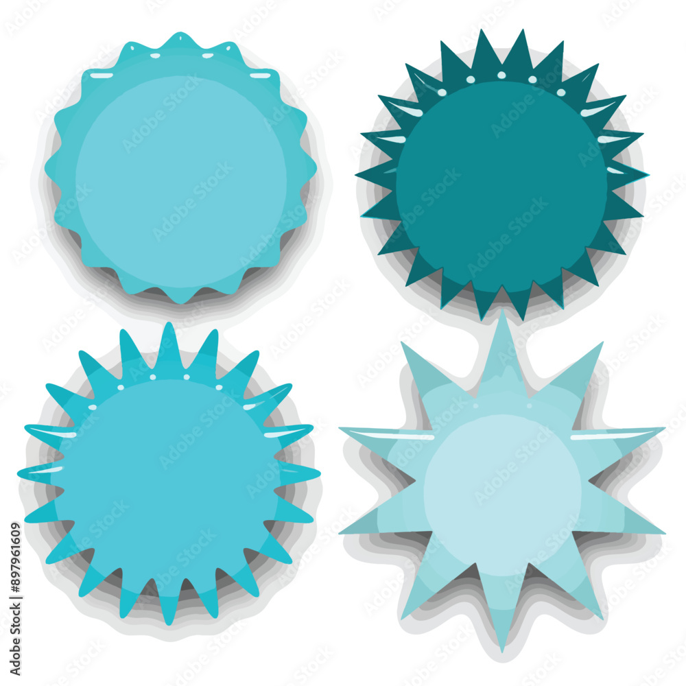 Set of blank glass star icons various shape isolated on white background. Vector illustration Set of blank glass star icons various shape isolated on white background. Vector illustration