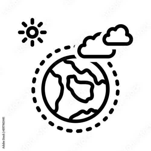 Vector black line icon for atmoshpere