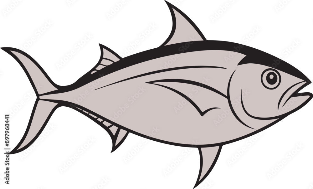 Tuna fish vector art with a white background Tuna fish vector art with a white background