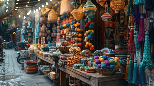 Vibrant Hispanic Market Stall: Cultural Commerce at a Traditional Craft Fair | Sony A7 IV