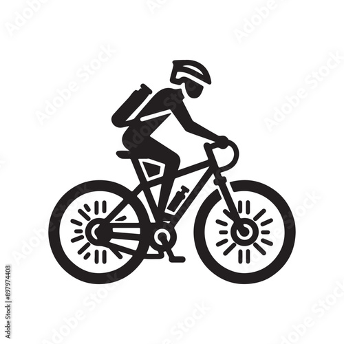 Cyclist vector illustration silhouette