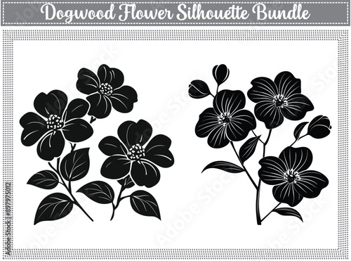 Dogwood Silhouette - Featuring distinctive four-petaled flowers, often associated with springtime