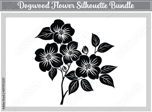 Dogwood Silhouette - Featuring distinctive four-petaled flowers, often associated with springtime
