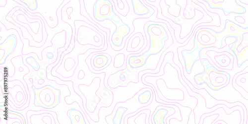Natural printing illustrations of maps. panorama view multicolor wave curve lines banner background. topographic map in contour line light topographic topo contour map and ocean topographic line map.