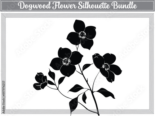 Dogwood Silhouette - Featuring distinctive four-petaled flowers, often associated with springtime