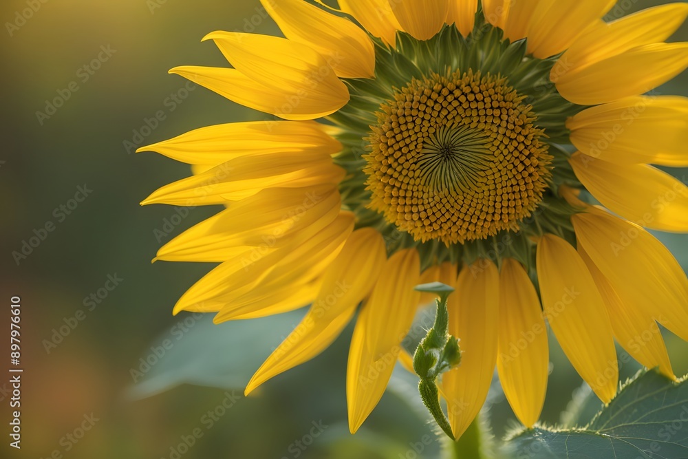 Fototapeta premium Maximilian sunflower flower bokeh background, Ai Generated