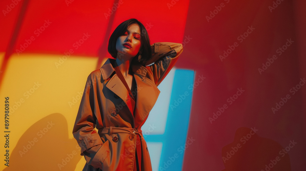 Fototapeta premium young beautiful woman posing on isolated background