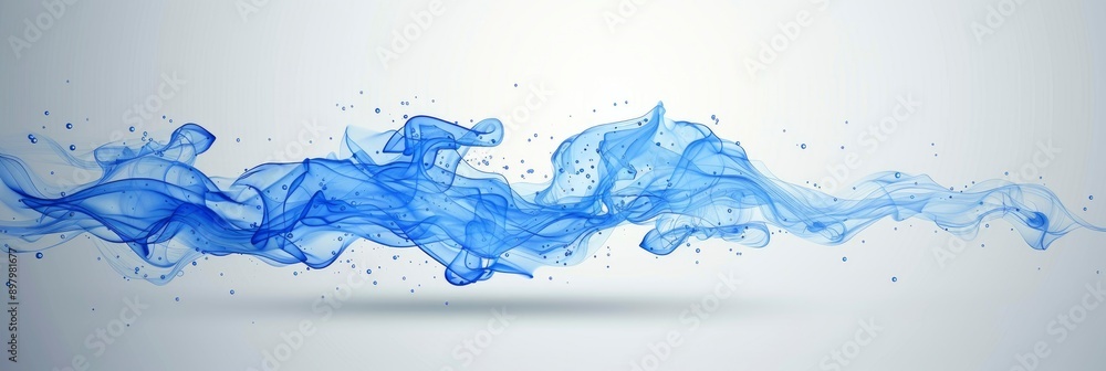 Abstract Blue Smoke Swirl on White Background Abstract Blue Smoke Swirl on White Background