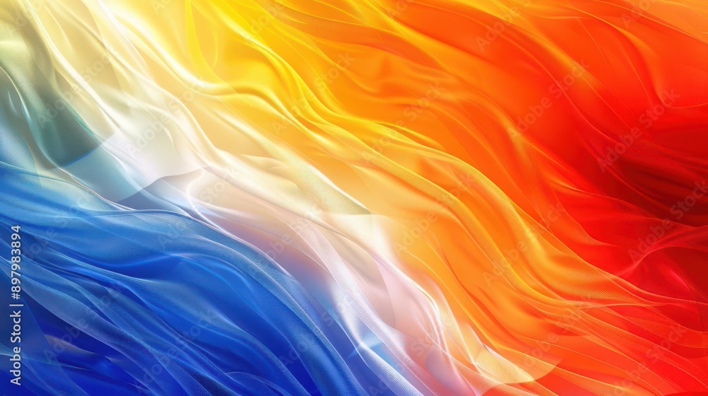 Abstract background with flowing blue, white, and orange colors. Abstract background with flowing blue, white, and orange colors.