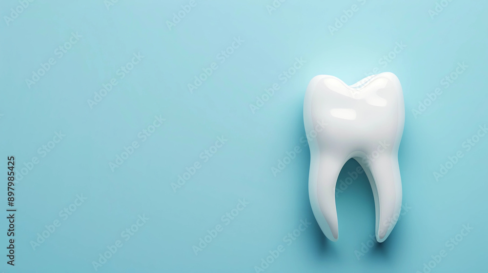 tooth on a blue background with space for inscription with copyspace. tooth on a blue background with space for inscription with copyspace.