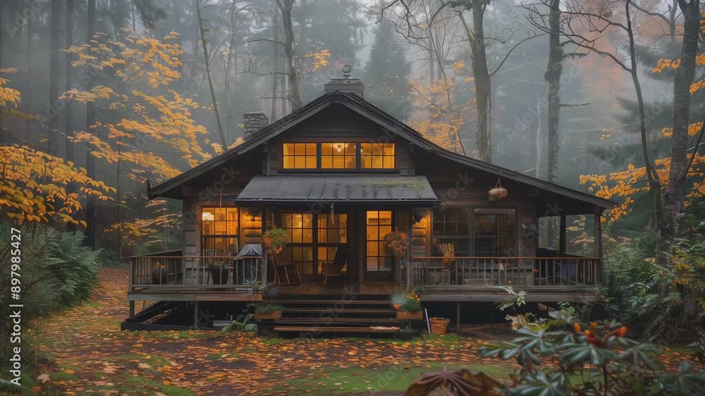 the atmosphere of the house in the middle of the forest is very cool in the morning video background the atmosphere of the house in the middle of the forest is very cool in the morning video background