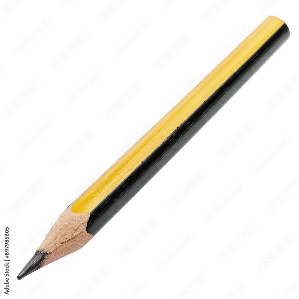 A pencil with a yellow and black tip A pencil with a yellow and black tip