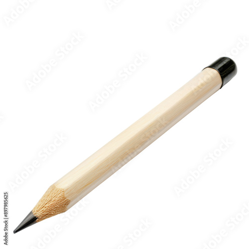 A pencil is shown on a white background