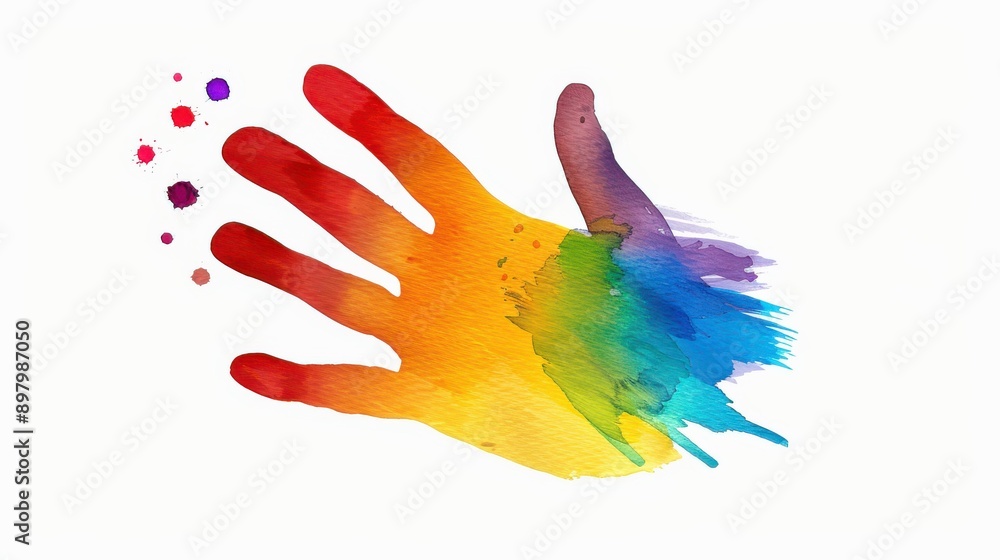 Vibrant handprint on a pure background perfect for creative projects, adding a splash of color and uniqueness. Vibrant handprint on a pure background perfect for creative projects, adding a splash of color and uniqueness.