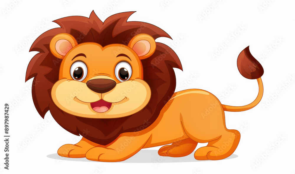 Fototapeta premium Vibrant lion illustration with intricate details, set against a clean background, perfect for art lovers and decor enthusiasts.